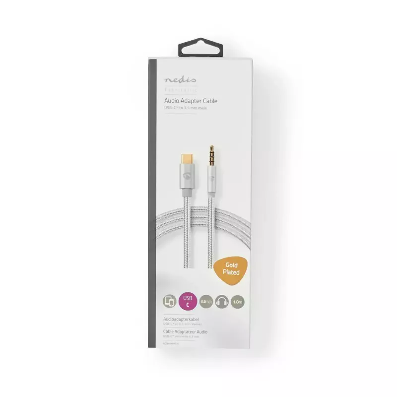 Audio kaabel Nedis CCTB65940AL10 1m USB C to 3.5mm Aluminium