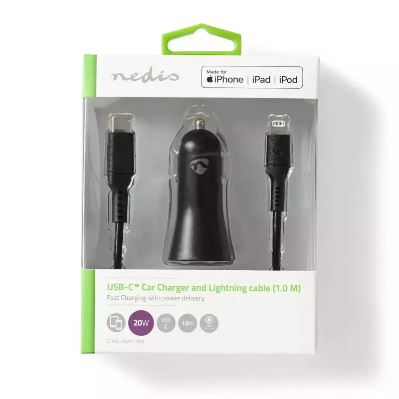 Mobiilseadme laadija Nedis CCPDL20W111BK Universal Must Sigaretisüütaja Auto 12-24V