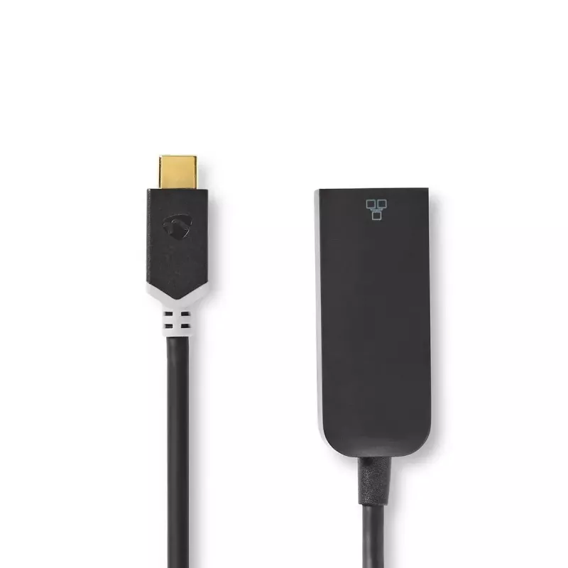 Nedis USB võrguadapter CCBW64952AT02 juhtmega USB USB-C Ethernet 1000 Mbit/s must