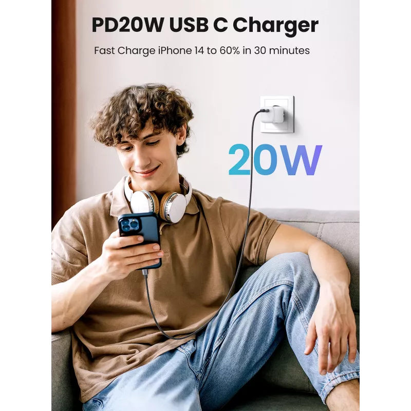Siselaadija Ugreen 15324 Universaalne Valge AC 1 USB USB-C Port