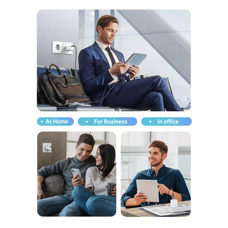 Siselaadija Ugreen 15324 Universaalne Valge AC 1 USB USB-C Port