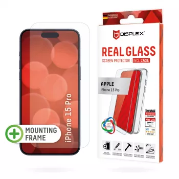 Displex ekraanikaitse + ümbris Apple iPhone 15 Pro jaoks, Eco paigaldusraam, kriimustuskindel
