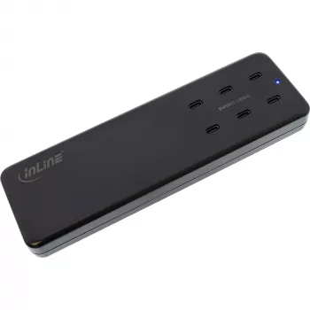 InLine mitme pordiga toiteplokk, laadija, 6x USB-C, PD 3.0, GaN, must