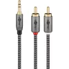 Audio kaabel WENTRONIC Goobay 65288 — 3.5mm male to 2×RCA male, 2 m, copper, gold-plated contacts, magnetically shielded