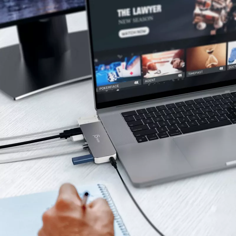 USB-jaotur j5create JCD395 4K60 Elite Pro juhtmega USB4 MagSafe-komplektiga