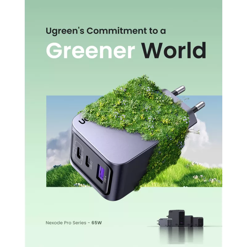 Ugreen 25871 mobiilseadme laadija Universaalne Hall Vahelduvvool Kiirlaadimine Siseruumidesse