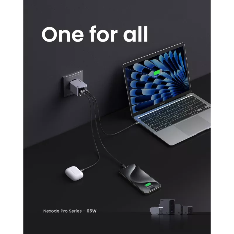 Ugreen 25871 mobiilseadme laadija Universaalne Hall Vahelduvvool Kiirlaadimine Siseruumidesse