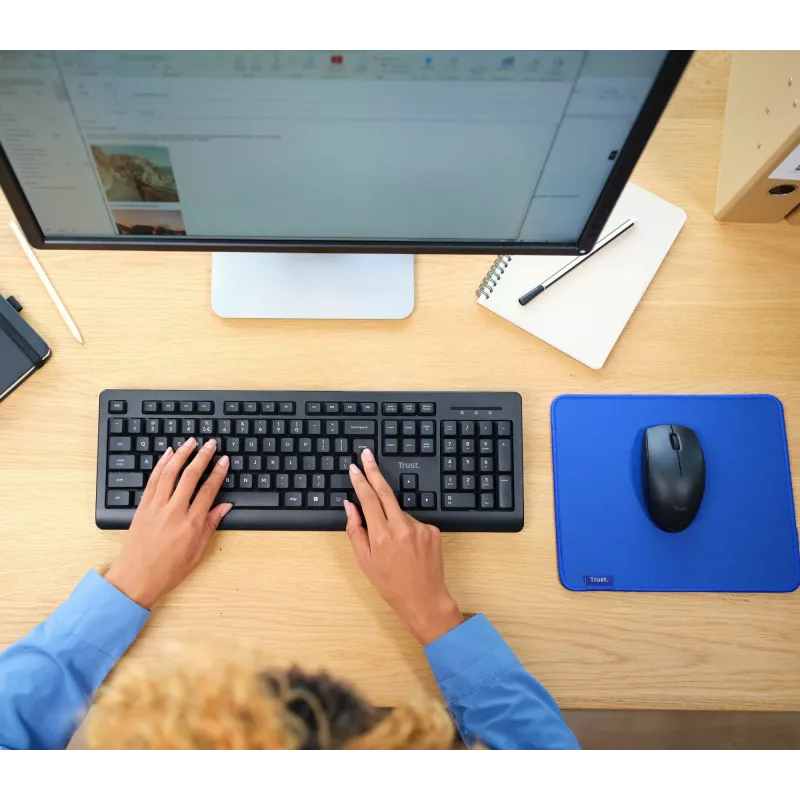 Trust Primo klaviatuur ja hiir komplektis kontori RF juhtmevaba QWERTZ saksa must