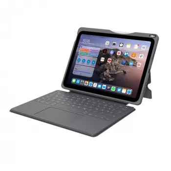 ASTAR DEQSTER Smart Rugged Touch Plus klaviatuur iPad 10,9 tolli — QWERTZ Saksa, mehaanilised lülitid, Smart Connector dokkimine, Hall