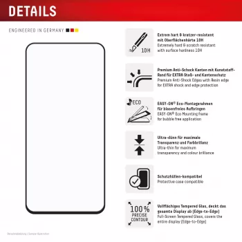 Displex Premium ekraanikaitse (täiskattega, 10H) Samsung Galaxy A56-le, Eco paigaldusraam, täiskate
