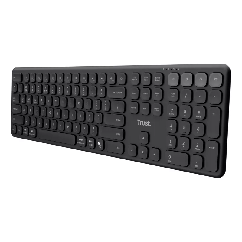 Trust Vaiya klaviatuur kodu/kontor raadiosageduslik traadita + Bluetooth QWERTZ saksa must