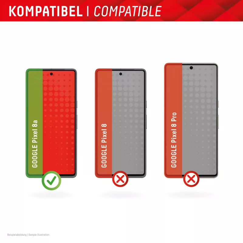 Displex ekraanikaitse (10H) Google Pixel 8a jaoks, Eco paigaldusraam, kriimustuskindel