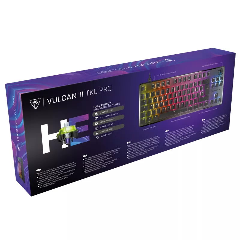 Turtle Beach Vulcan II TKL Pro klaviatuur Gaming USB AZERTY Saksa Must