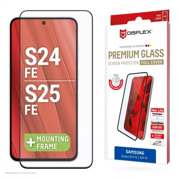 Displex Premium ekraanikaitse (Full Cover, 10H) Samsung Galaxy S25 FE/S24 FE jaoks, Eco kinnitusraam, Full Cover