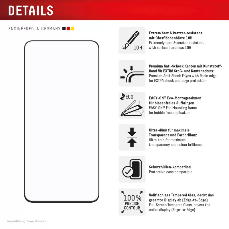 Displex Premium ekraanikaitse (Full Cover, 10H) Samsung Galaxy S25 FE/S24 FE jaoks, Eco kinnitusraam, Full Cover