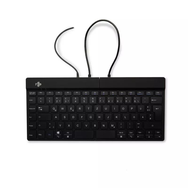 R-Go Tools Ergonoomiline klaviatuur R-Go Split Break v2 pausitarkvaraga, ergonoomiline poolitatud klaviatuur, QWERTZ (DE), juhtmega, must