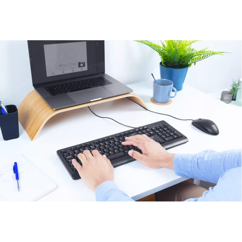 Trust Primo klaviatuur koos hiirega kontori USB saksa must