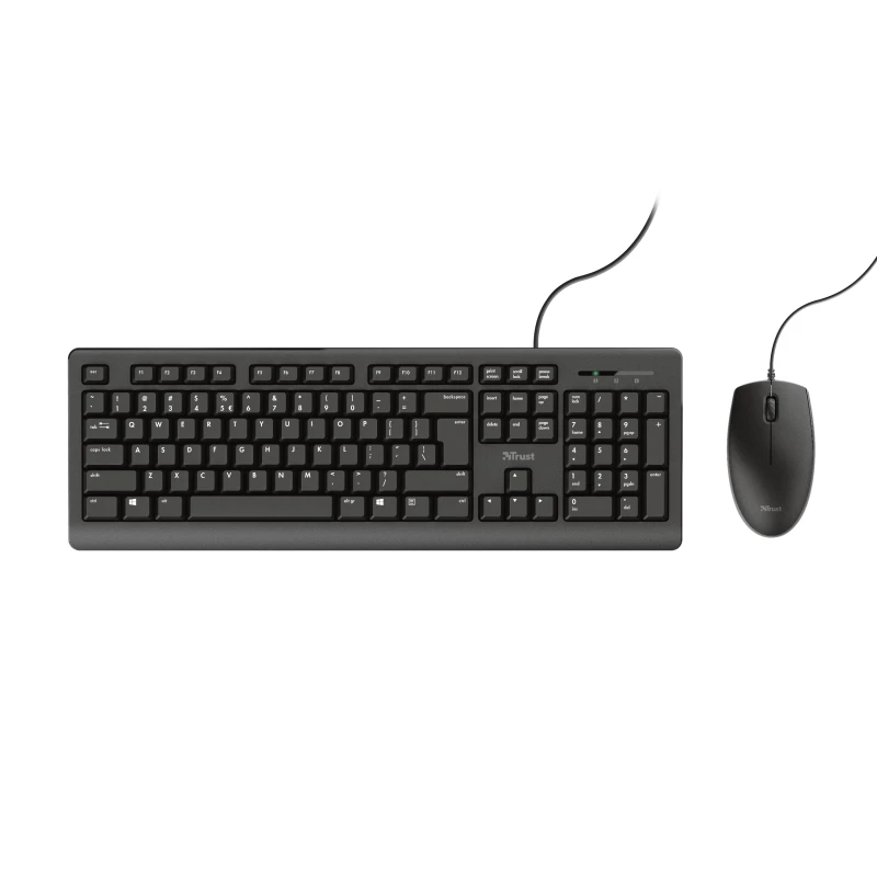 Trust Primo klaviatuur koos hiirega kontori USB saksa must