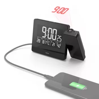 Hama Plus Charge digitaalne äratuskell Must