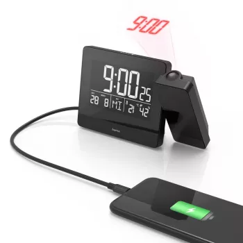 Hama Plus Charge digitaalne äratuskell Must