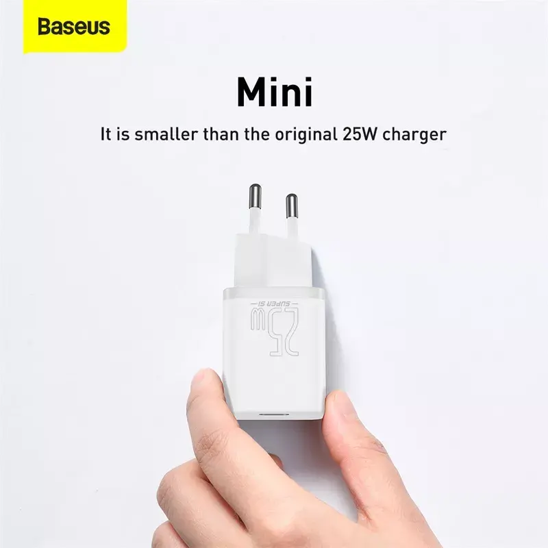 Baseus Super Si siselaadur valge kiirlaadimine 12V 1xUSB-C