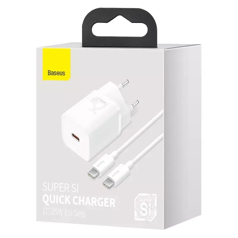 Baseus Super Si siselaadur valge kiirlaadimine 12V 1xUSB-C
