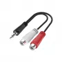 Hama 00200350 helikaabel 0,15 m 3,5 mm RCA Must