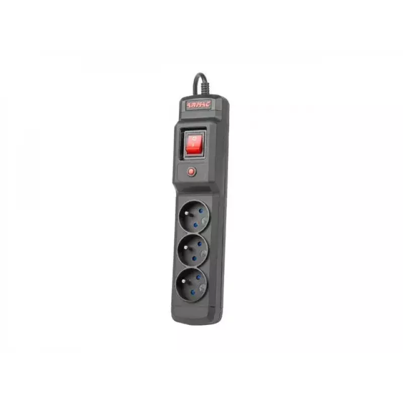 Pikendusjuhe ARMAC Multi M3 — 3 pistikupesa, 5 m kaabel, must