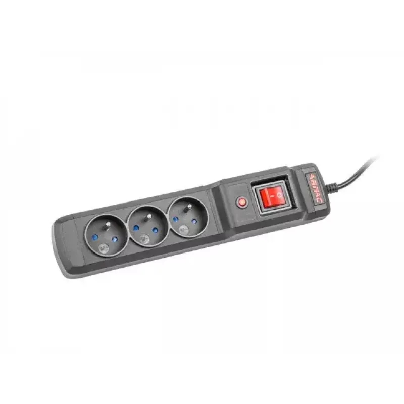 Pikendusjuhe ARMAC Multi M3 — 3 pistikupesa, 5 m kaabel, must