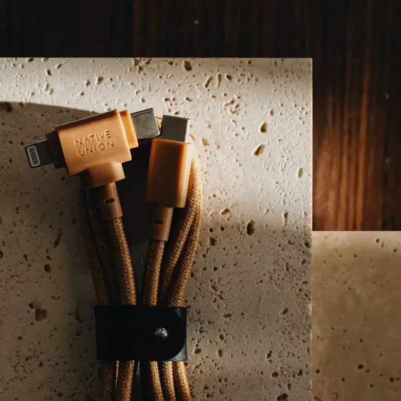 USB-kaabel native union Belt kaabel Duo 1,5 m USB-C kuni USB-C/Lightning kollane