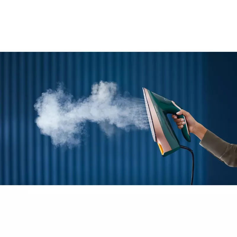 Aurutriikraud Philips DST8030/70 — 3000 W, SteamGlide Elite tallatald, 0,35 L paak, 1,78 kg, vertikaalne aur, roheline