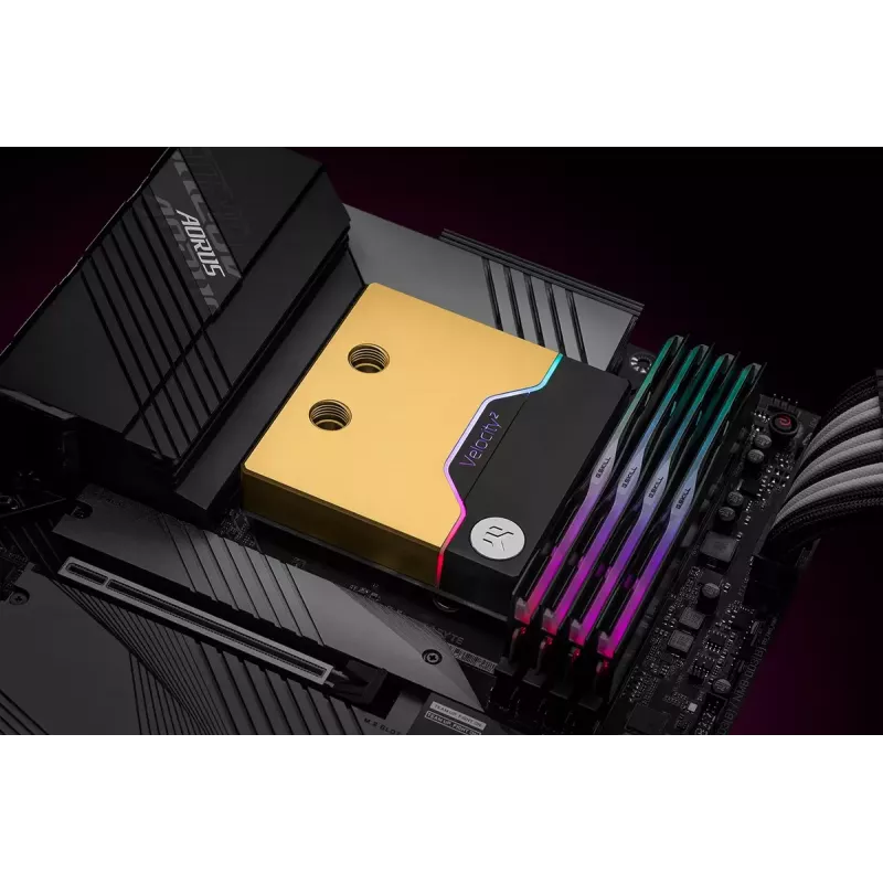 Veeblokk EK Water Blocks messing vask must kuld