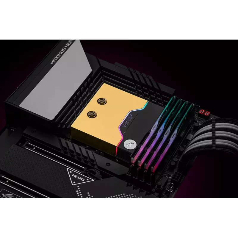 Veeblokk EK Water Blocks messing vask must kuld
