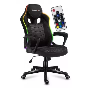 Mängutool huzaro Force 2.5 RGB Mesh — hingav võrk, RGB valgustus, reguleeritav kõrgus, kallutatav, 130 kg kandevõime