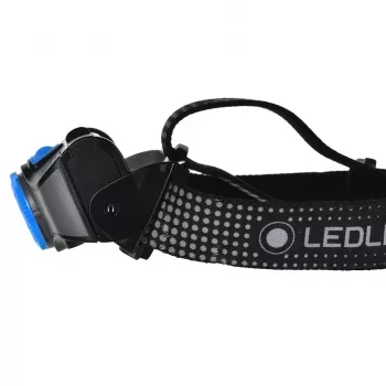 Pealamp Ledlenser MH7 Must Blue — laetav LED-pealamp, 400 luumenit, sisseehitatud aku