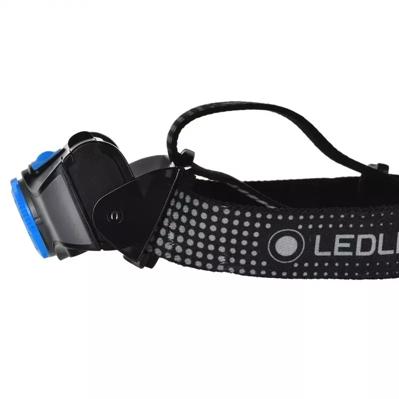 Pealamp Ledlenser MH7 Must Blue — laetav LED-pealamp, 400 luumenit, sisseehitatud aku