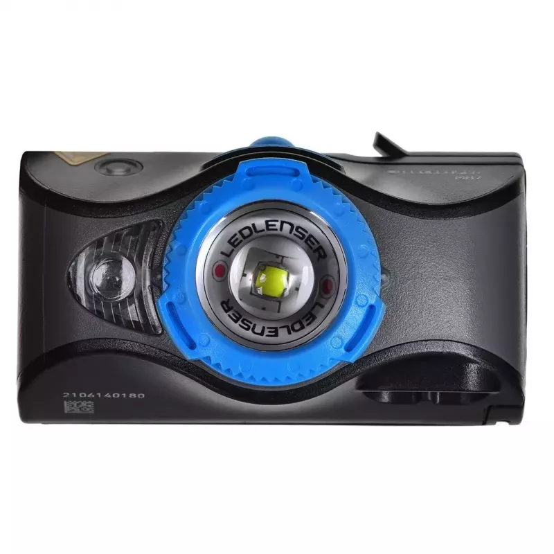 Pealamp Ledlenser MH7 Must Blue — laetav LED-pealamp, 400 luumenit, sisseehitatud aku