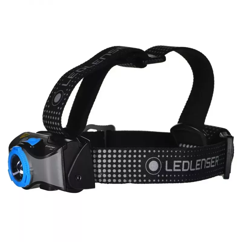 Pealamp Ledlenser MH7 Must Blue — laetav LED-pealamp, 400 luumenit, sisseehitatud aku