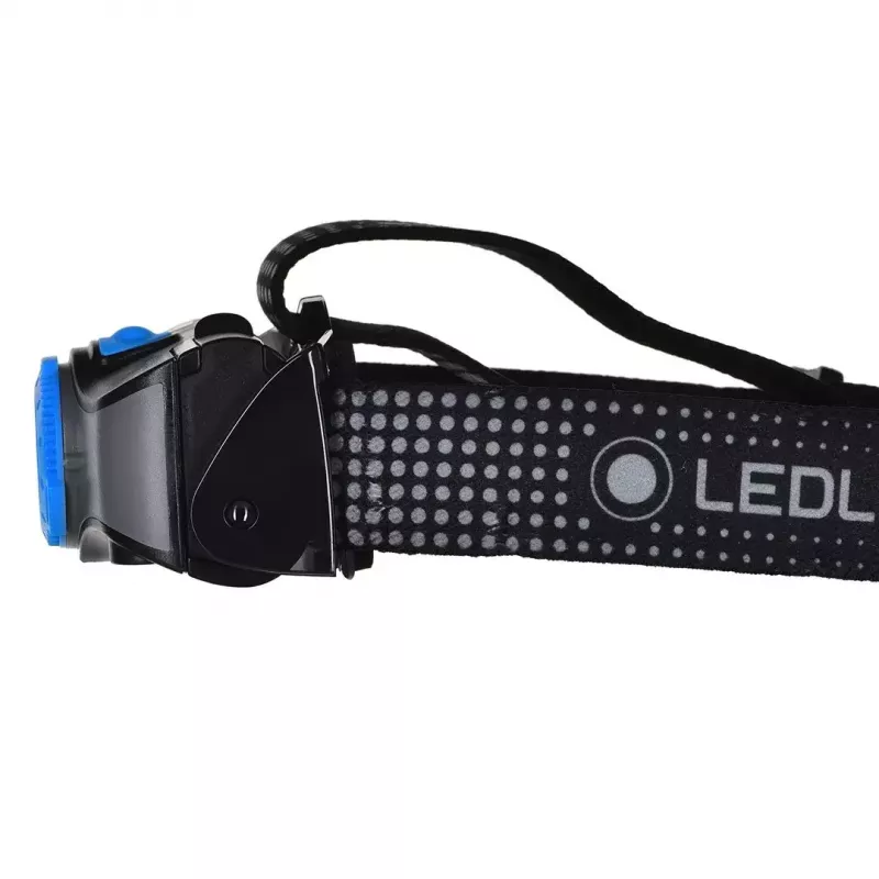 Pealamp Ledlenser MH7 Must Blue — laetav LED-pealamp, 400 luumenit, sisseehitatud aku