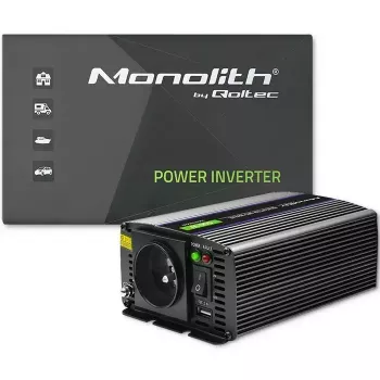 Pingemuundur QOLTEC Monolith 600 MS Wave 12V kuni 230V 600W, puhas/modifitseeritud siinuslaine vastavalt spetsifikatsioonile