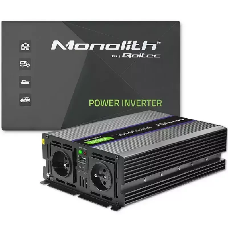 Pingemuundur QOLTEC Monolith 4000 MS Wave 12 V kuni 230 V 2000/4000 W USB-ga
