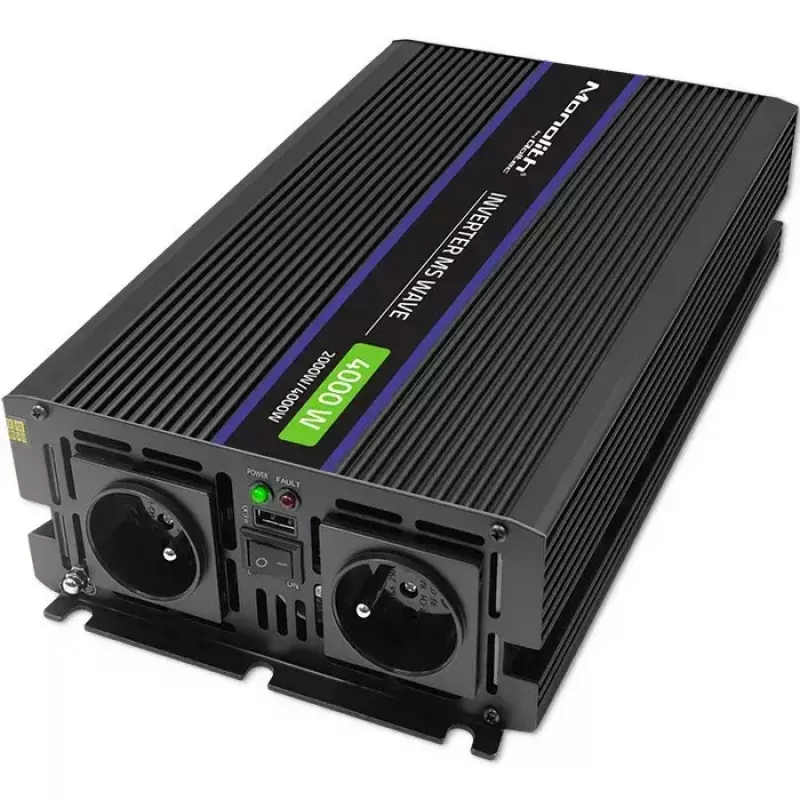 Pingemuundur QOLTEC Monolith 4000 MS Wave 12 V kuni 230 V 2000/4000 W USB-ga