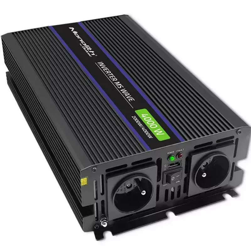 Pingemuundur QOLTEC Monolith 4000 MS Wave 12 V kuni 230 V 2000/4000 W USB-ga