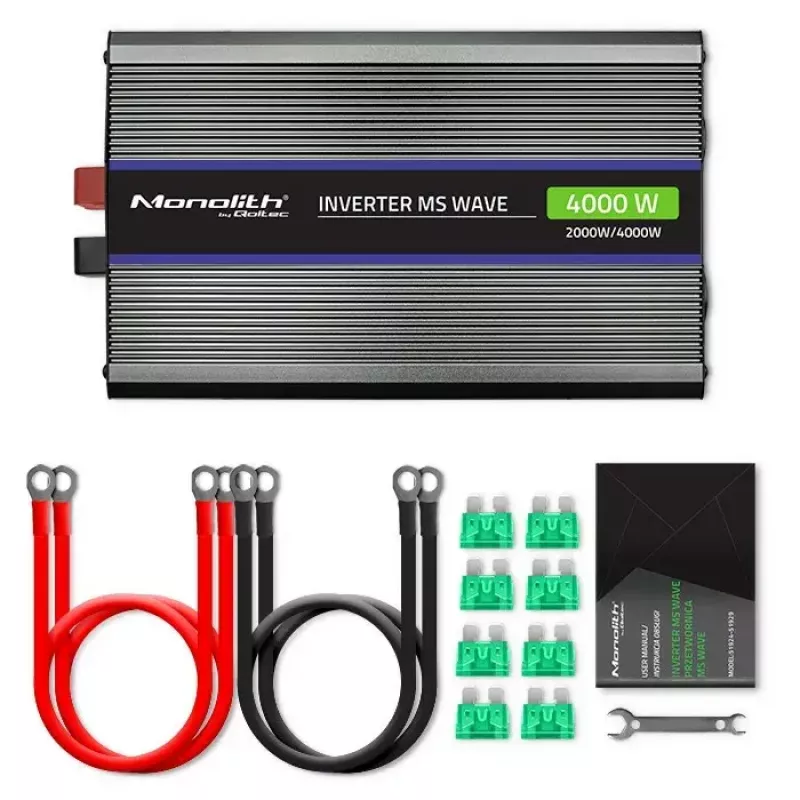 Pingemuundur QOLTEC Monolith 4000 MS Wave 12 V kuni 230 V 2000/4000 W USB-ga