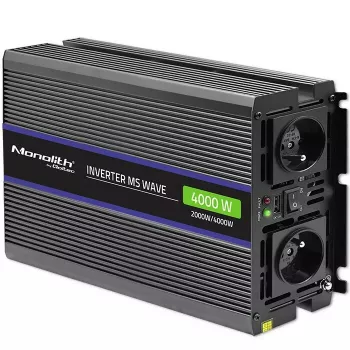 Pingemuundur QOLTEC Monolith 4000 MS Wave 12 V kuni 230 V 2000/4000 W USB-ga