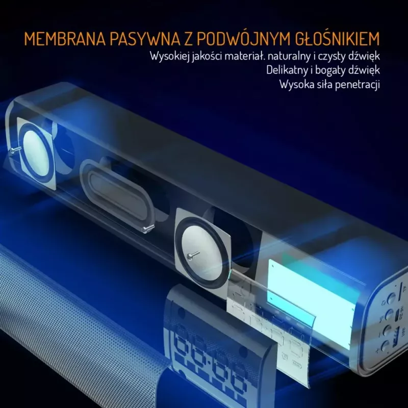 Kaasaskantav Bluetooth-kõlar Adler AD 1191 5W, juhtmevaba, kompaktne, must