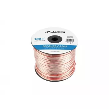 Kõlarikaabel LANBERG SC-2X10-10CC-1000-TR 2X1,0MM2 100M Läbipaistev