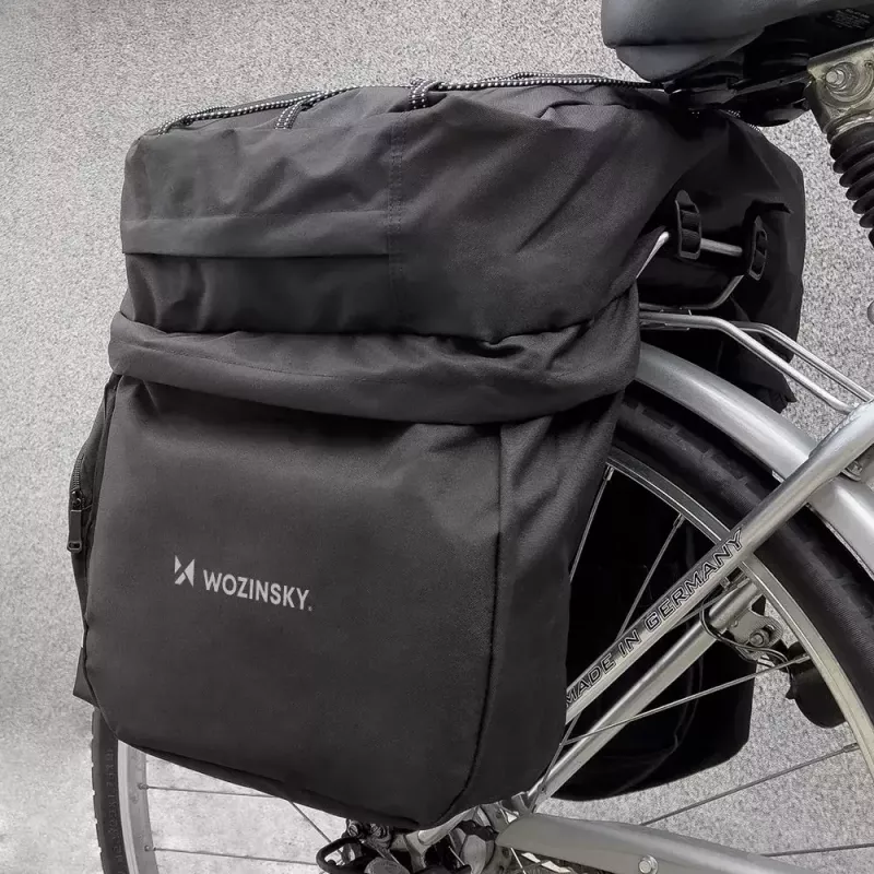 Jalgrattakott Wozinsky WBB13BK 60L must universaalne – pakiraamile kinnitatav kott, 60 L maht