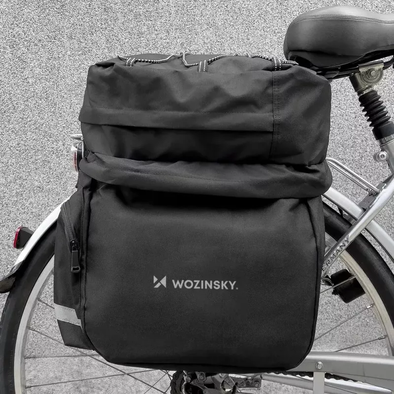 Jalgrattakott Wozinsky WBB13BK 60L must universaalne – pakiraamile kinnitatav kott, 60 L maht