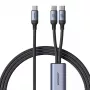 USB-C kuni 2× USB-C kaabel Joyroom SA21-1T2 100W 1,5m (must)